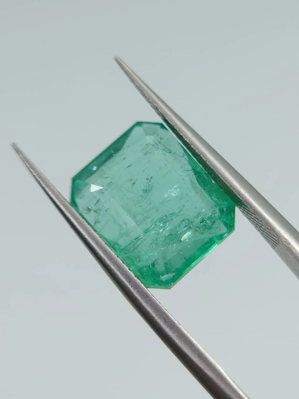 6ct Untreated Octagon Faceted Natural Emerald from Afghanistan — view 3